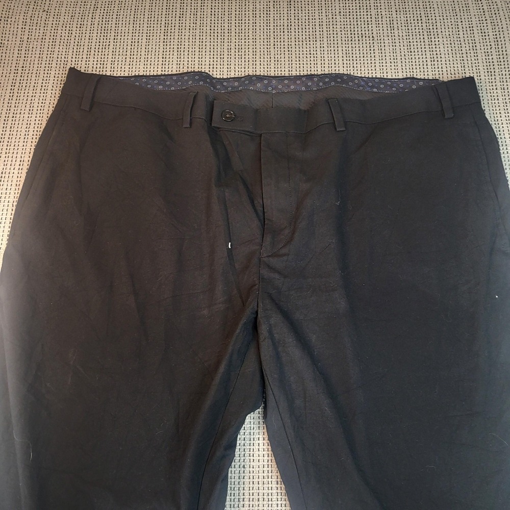 Lauren Ralph Lauren Dress Pants Mens 42x30 Black Stretch Flat Front Big & Tall